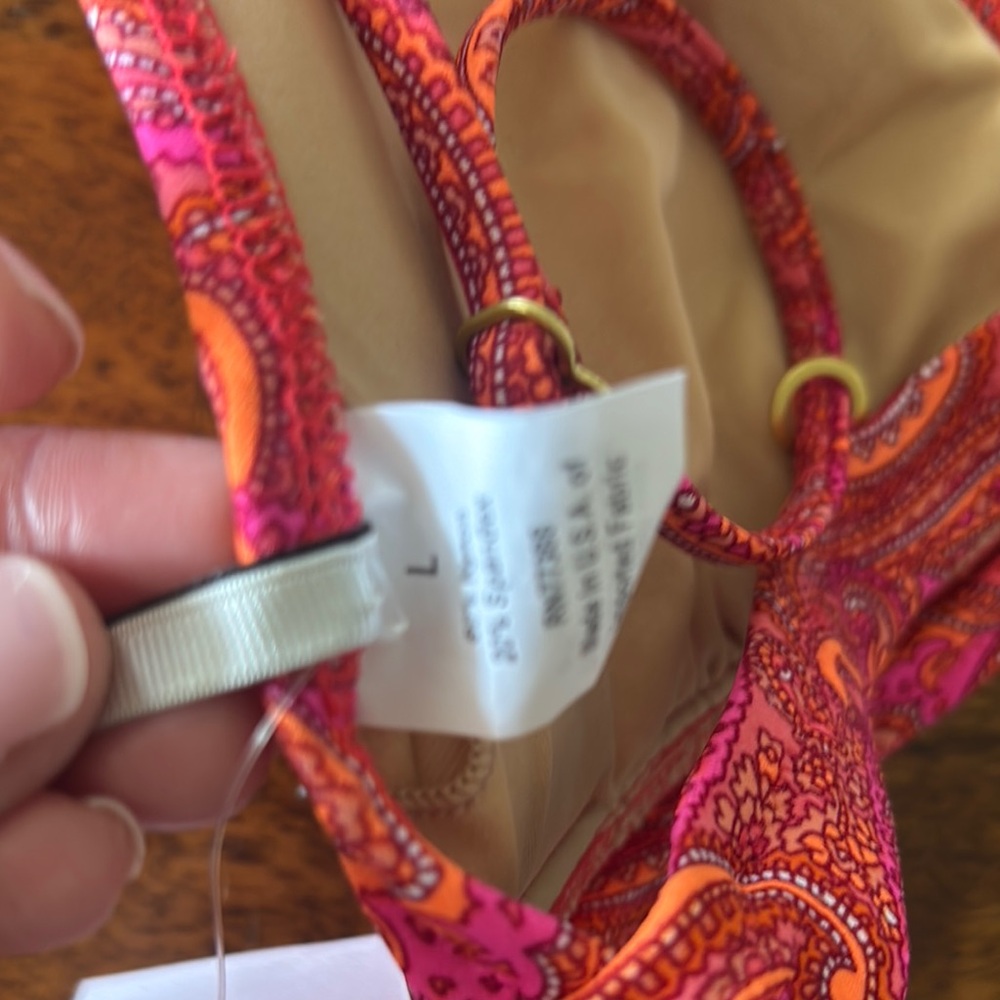 NWT J. Crew Vibrant Paisley Bikini Set top size L bottom size M - Picture 9 of 11